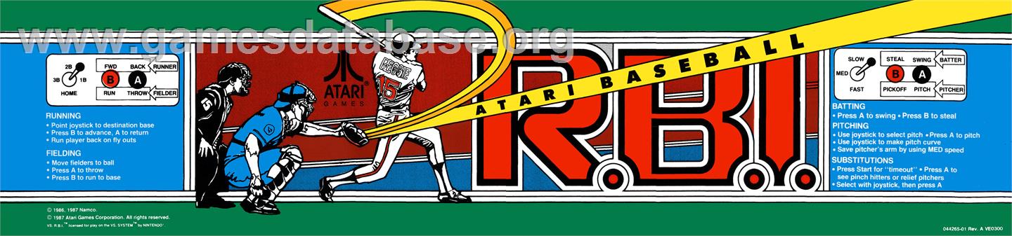 Vs. Atari R.B.I. Baseball - Arcade - Artwork - Marquee