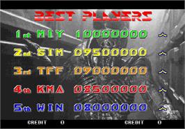 High Score Screen for Alien3: The Gun.