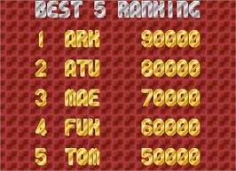 High Score Screen for Arkanoid Returns.