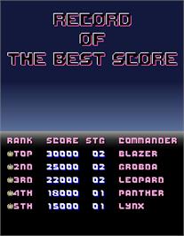 High Score Screen for Assault.