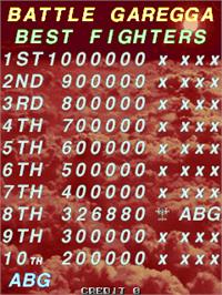 High Score Screen for Battle Garegga.