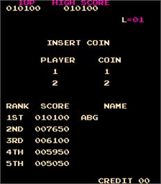 High Score Screen for Big Kong.