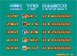 High Score Screen for Blazing Tornado.