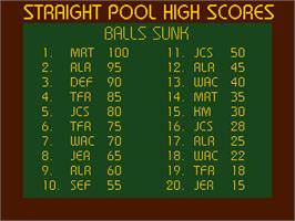 High Score Screen for Cool Pool.