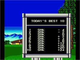 High Score Screen for Country Club.