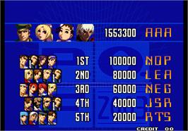 High Score Screen for Crouching Tiger Hidden Dragon 2003 Super Plus.