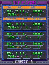 High Score Screen for DonPachi.