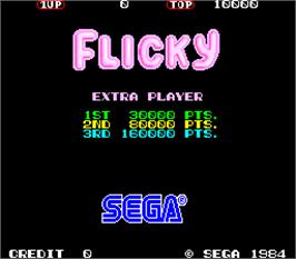 High Score Screen for Flicky.