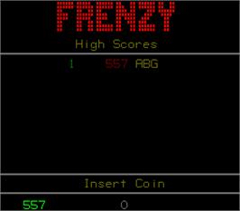 High Score Screen for Frenzy.