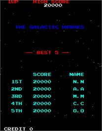 High Score Screen for Galaga.