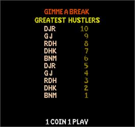 High Score Screen for Gimme A Break.