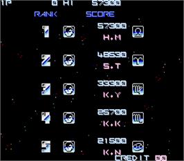 High Score Screen for Gradius.