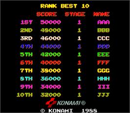 High Score Screen for Haunted Castle.