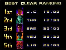 High Score Screen for Jackie Chan in Fists of Fire.