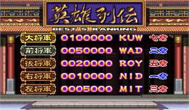 High Score Screen for Janpai Puzzle Choukou.
