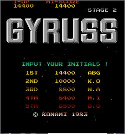 High Score Screen for Konami 80's AC Special.