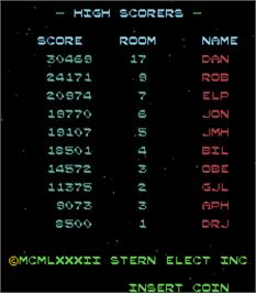 High Score Screen for Lost Tomb.