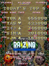High Score Screen for Mahou Daisakusen.