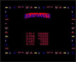High Score Screen for Mayday.