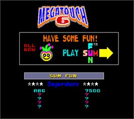 High Score Screen for Megatouch 6.