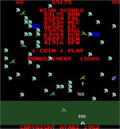 High Score Screen for Millipede.