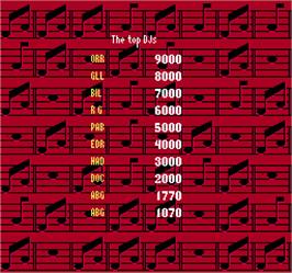 High Score Screen for Name That Tune.