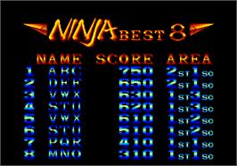 High Score Screen for Ninja Combat.
