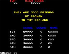 High Score Screen for Pac-Land.
