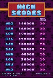High Score Screen for Peggle.