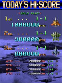 High Score Screen for Raiden Fighters 2.