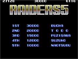High Score Screen for Raiders5.