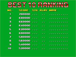 High Score Screen for Round Up 5 - Super Delta Force.