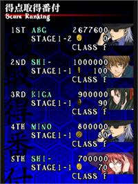 High Score Screen for Shikigami no Shiro.