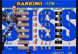 High Score Screen for Shock Troopers - 2nd Squad.