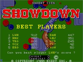 High Score Screen for Showdown.