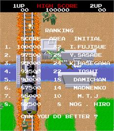 High Score Screen for Storming Party / Riku Kai Kuu Saizensen.