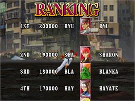 High Score Screen for Street Fighter EX 2.