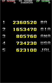 High Score Screen for Strike Gunner S.T.G.