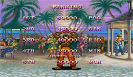 High Score Screen for Super Street Fighter II: The Tournament Battle.
