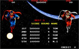 High Score Screen for Superman.