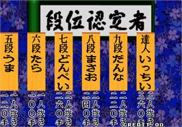 High Score Screen for Syougi No Tatsujin - Master of Syougi.