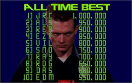 High Score Screen for Terminator 2 - Judgment Day.