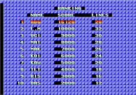 High Score Screen for Tetris / Bloxeed.