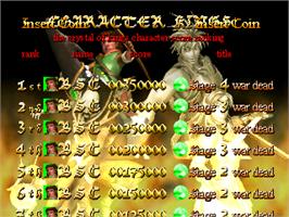 High Score Screen for The Crystal of Kings.
