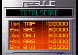 High Score Screen for The King of Fighters 10th Anniversary Extra Plus.