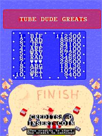 High Score Screen for Toobin'.