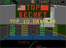 High Score Screen for Top Secret.