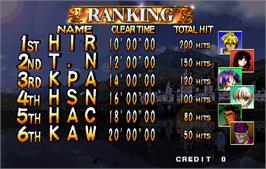 High Score Screen for Touryuu Densetsu Elan-Doree / Elan Doree - Legend of Dragoon.