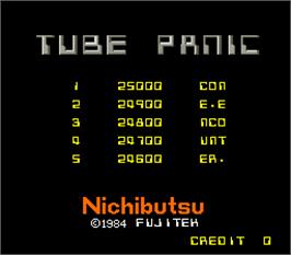 High Score Screen for Tube Panic.