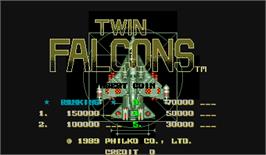 High Score Screen for Twin Falcons.